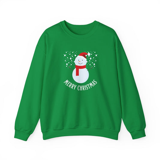 Unisex Heavy Blend Crewneck Sweatshirt Merry Christmas Snowman Design ☃️❄️✨