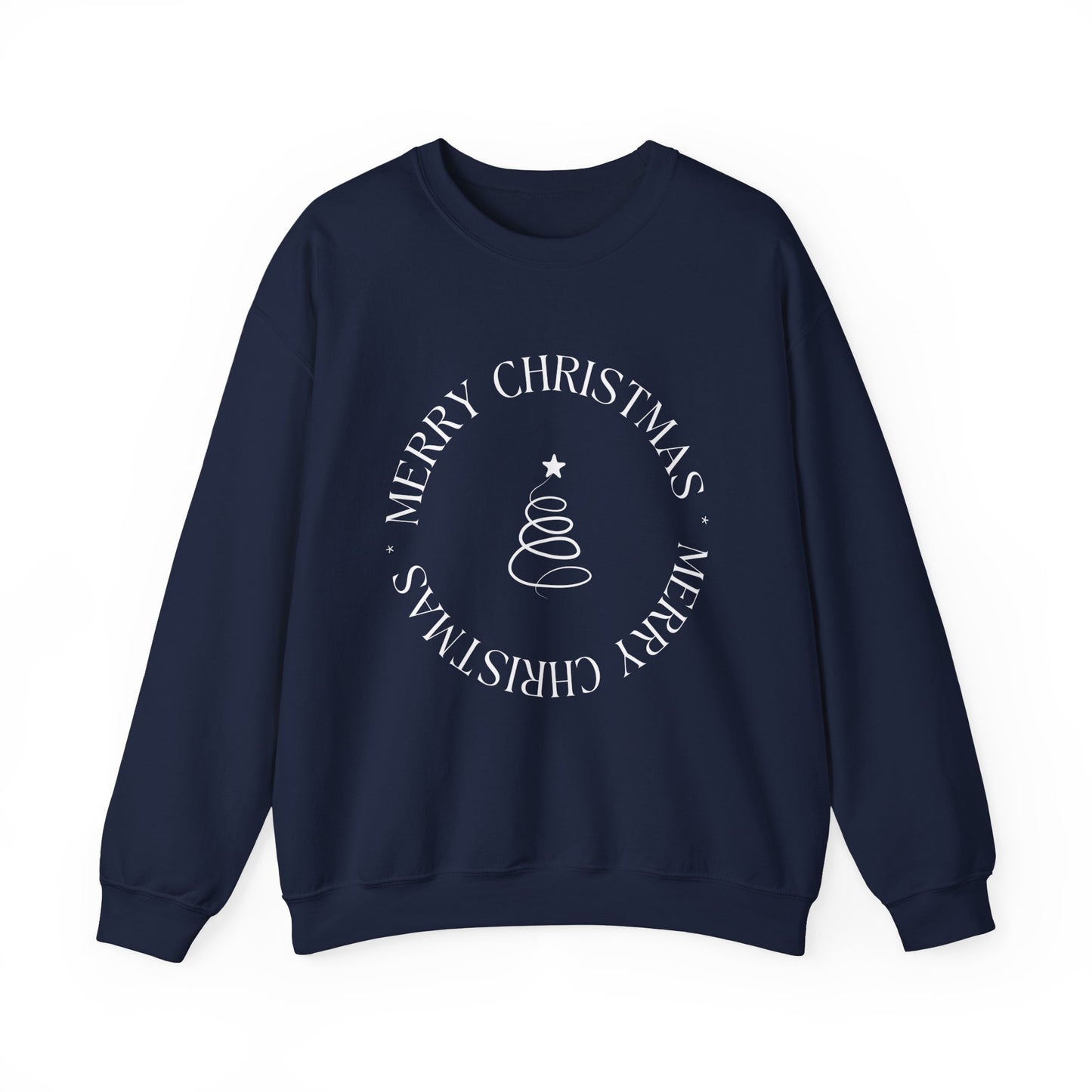Unisex Heavy Blend Crewneck Sweatshirt Elegant Merry Christmas Tree 🎄✨