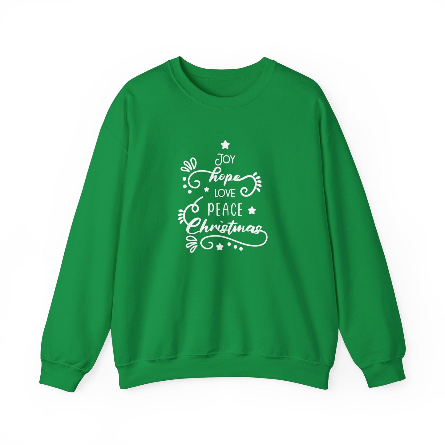 Unisex Heavy Blend Crewneck Sweatshirt Joy Hope Love Peace Christmas 🎄✨