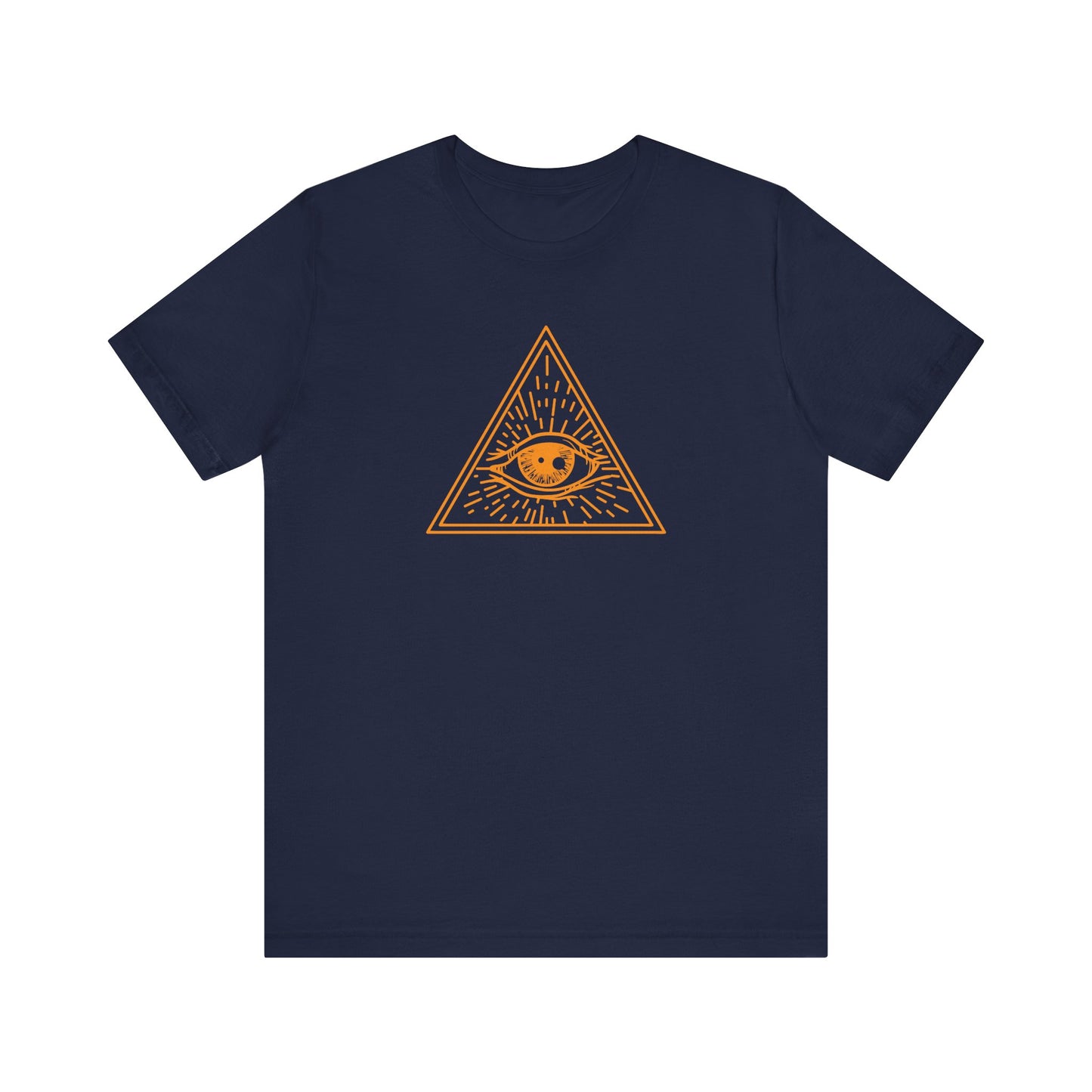 Unisex Jersey Short Sleeve Tee "Eye of Providence" All Seeing Eye Orange Print