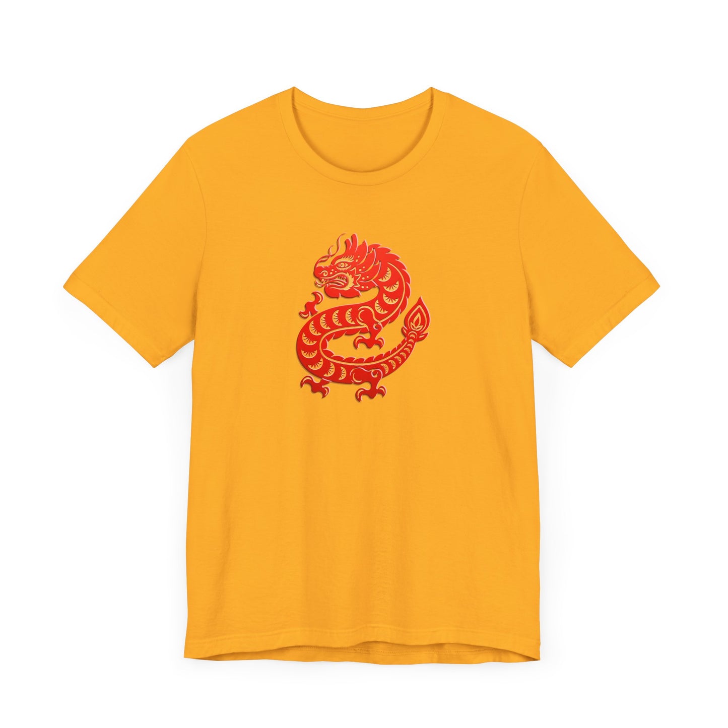 Unisex Jersey Short Sleeve Tee Dragon Magic Chinese New Year Red & Yellow