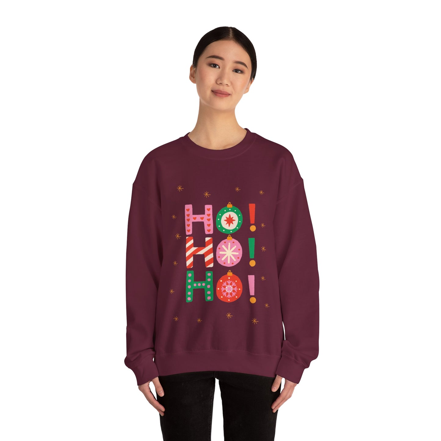 Unisex Heavy Blend Crewneck Sweatshirt Colorful Ho Ho Ho version 1 🎅✨