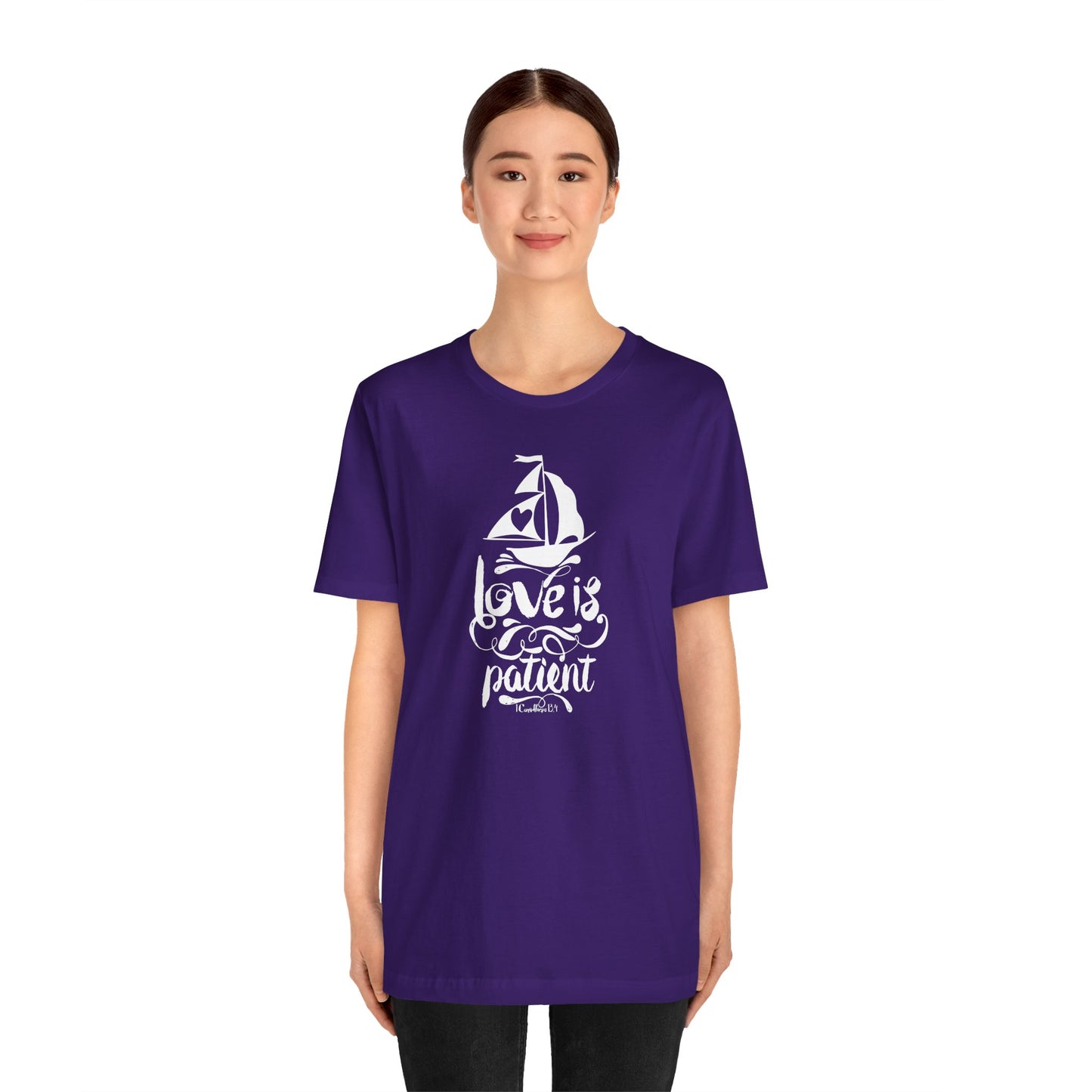 Love Is Patient Corinthians 13:4 Unisex Jersey Short Sleeve Tee