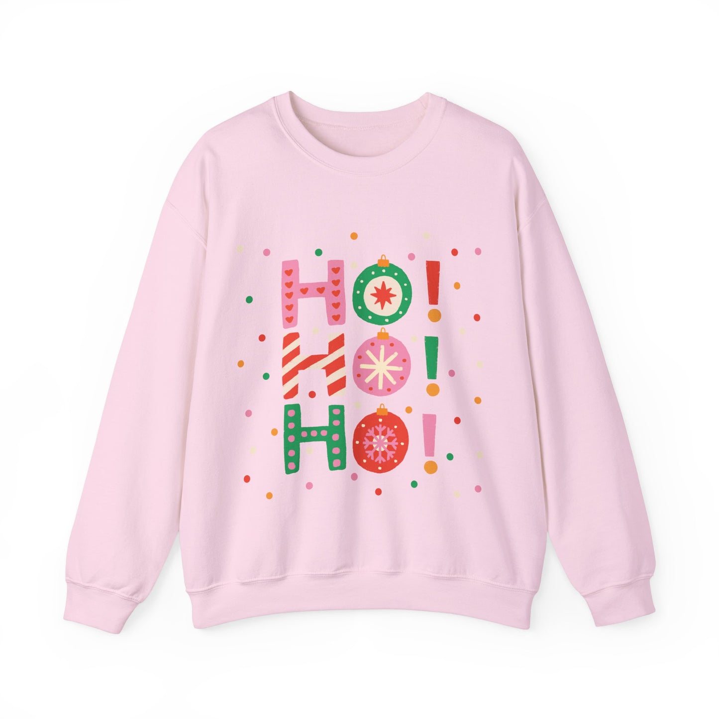 Unisex Heavy Blend Crewneck Sweatshirt Colorful Ho Ho Ho version 2 🎅✨