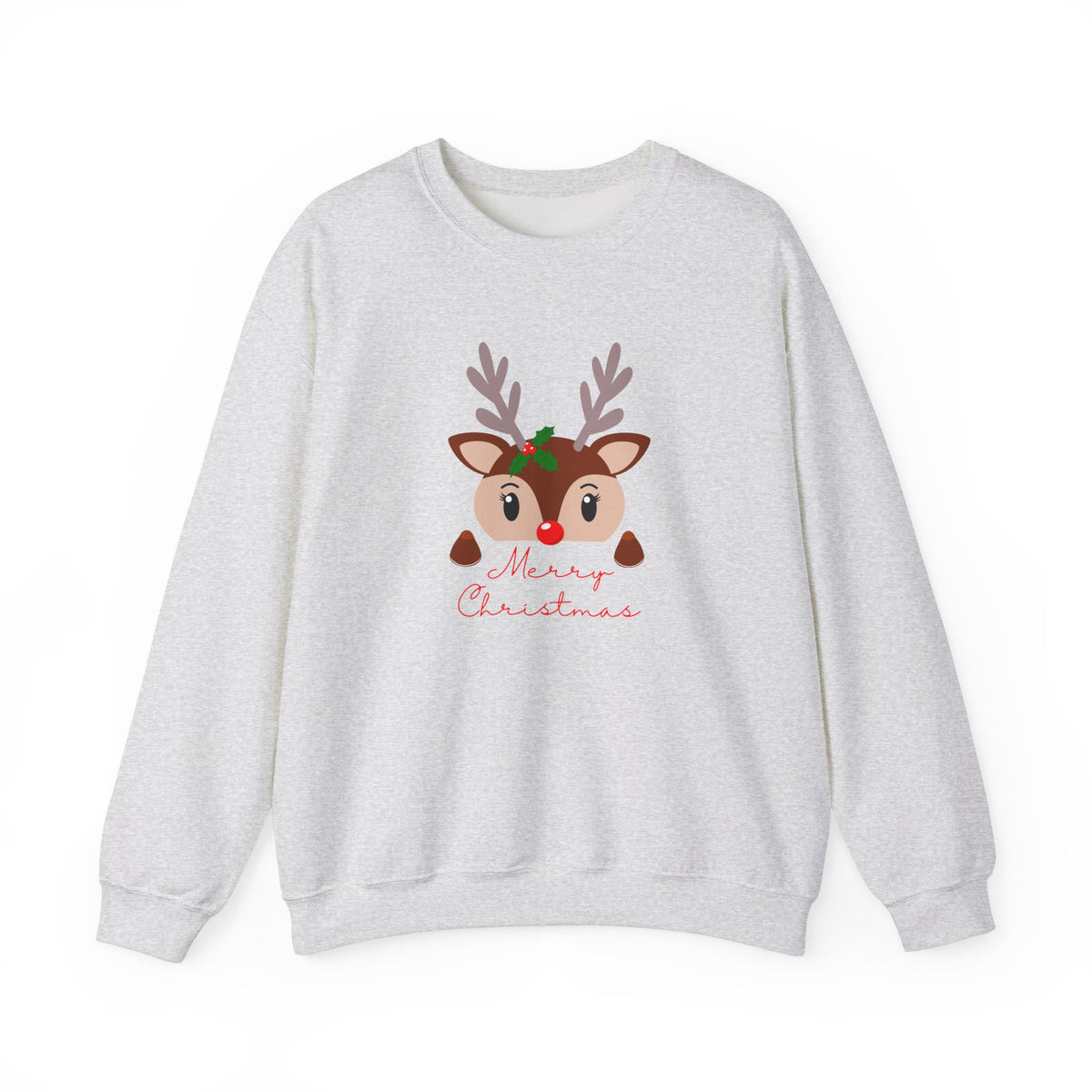 Unisex Heavy Blend Crewneck Sweatshirt Adorable Baby Deer Merry Christmas 🎄🦌✨