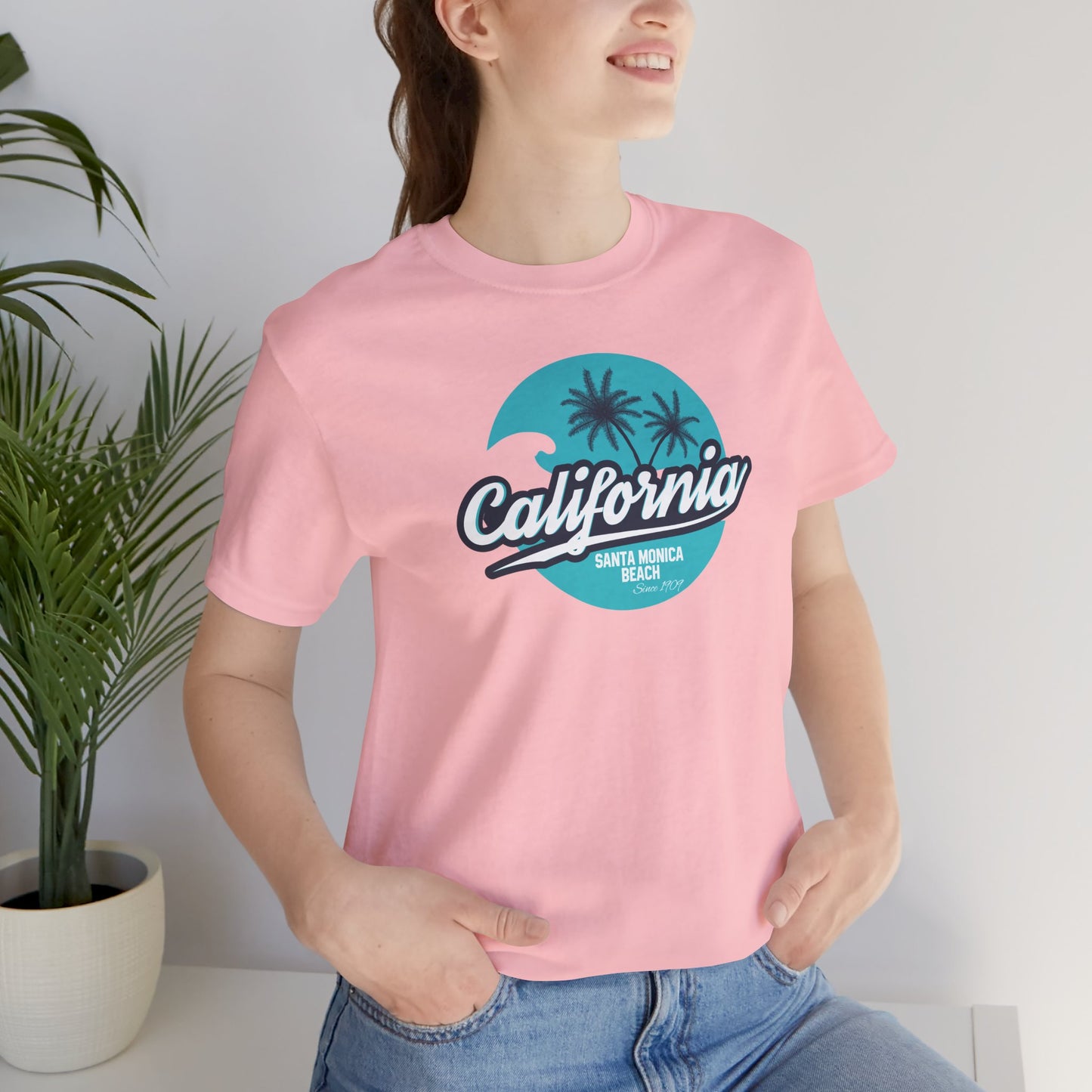 California Santa Monica Beach Unisex Jersey Short Sleeve Tee
