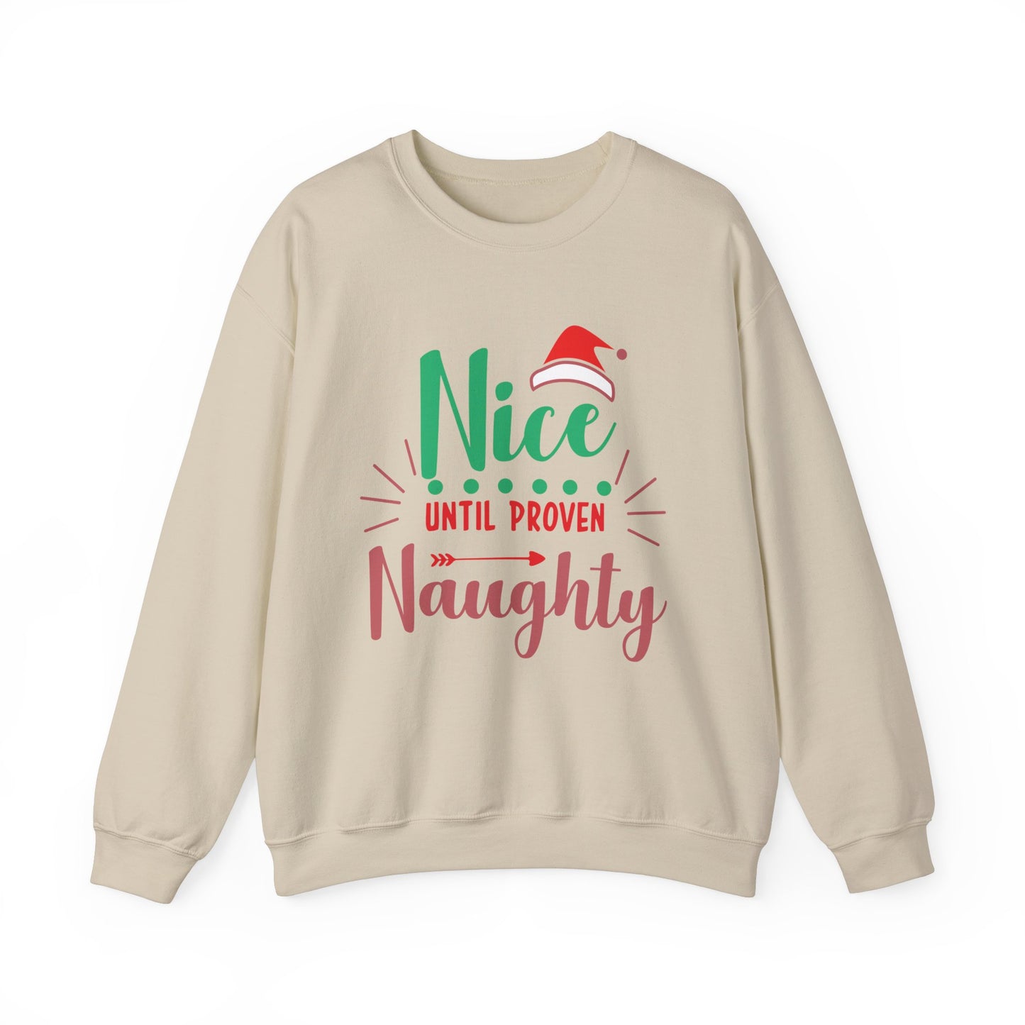 Unisex Heavy Blend Crewneck Sweatshirt Nice Until Proven Naughty 🎄😈✨