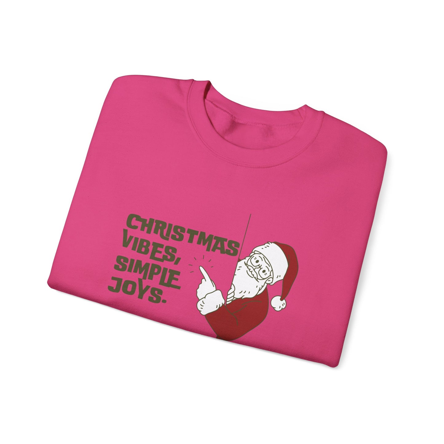 Unisex Heavy Blend Crewneck Sweatshirt Christmas Vibes Simple Joys with Santa 🎅✨