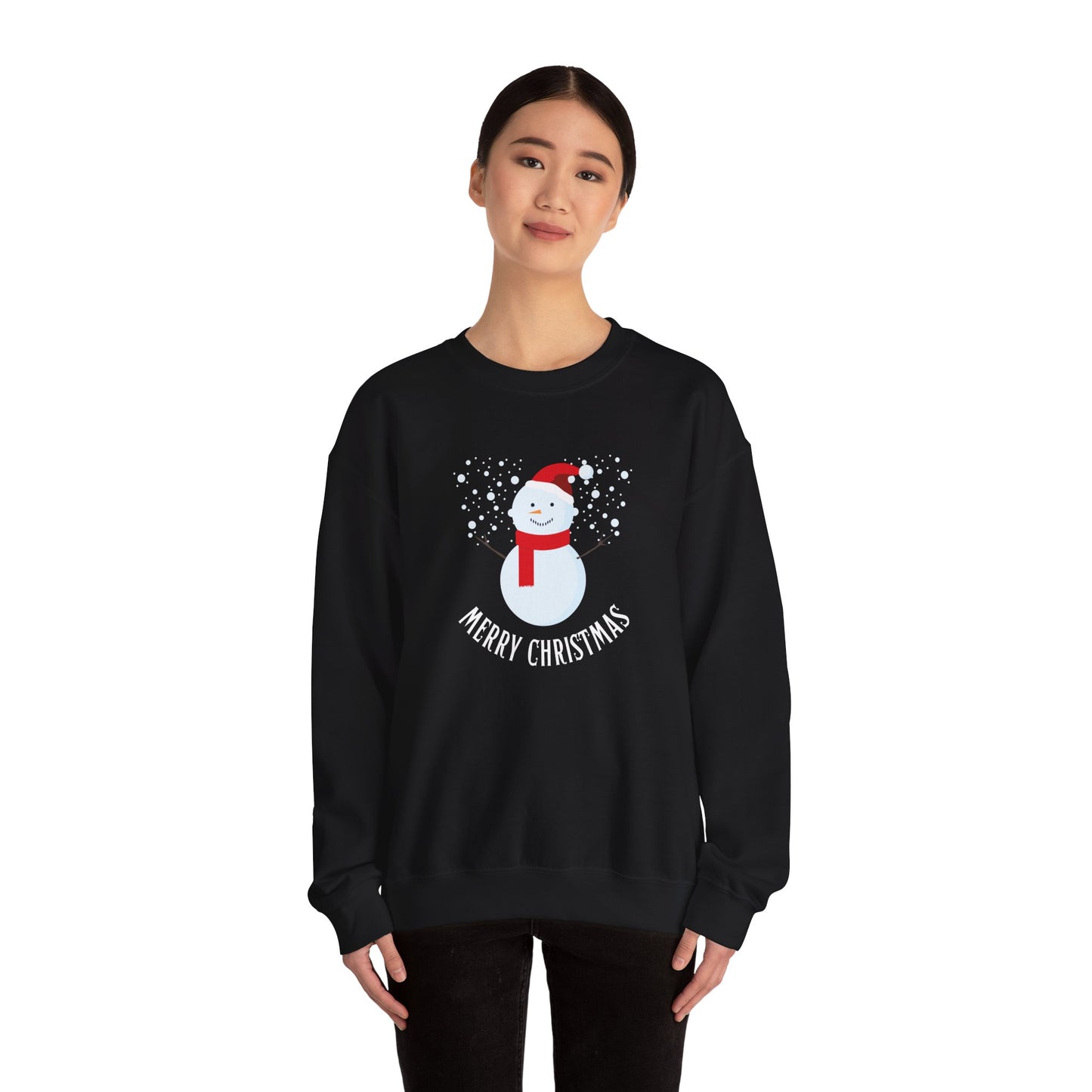 Unisex Heavy Blend Crewneck Sweatshirt Merry Christmas Snowman Design ☃️❄️✨