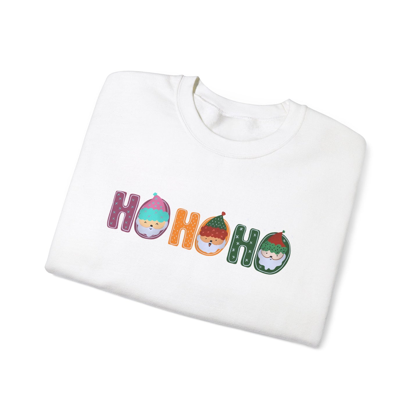 Unisex Heavy Blend Crewneck Sweatshirt HO HO HO with Santa's Elf 🎅✨