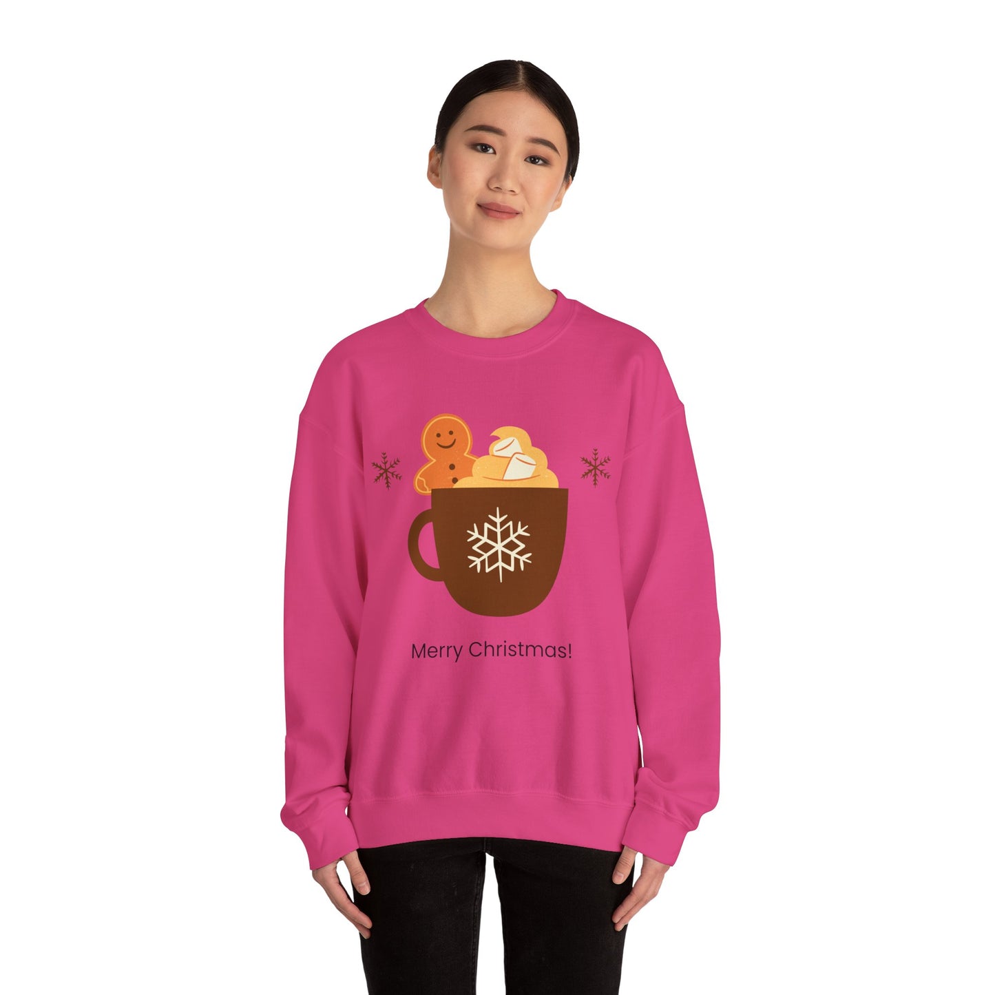 Unisex Heavy Blend Crewneck Sweatshirt Merry Christmas Gingerbread Man ☕🎄🍪