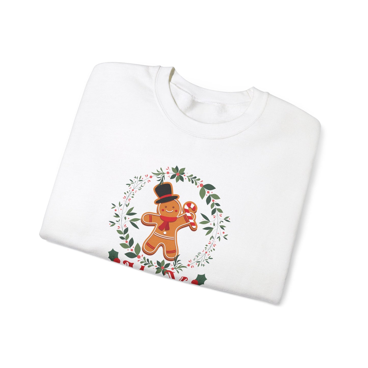 Unisex Heavy Blend Crewneck Sweatshirt Merry Christmas Gingerbread Man 🎄🍬✨