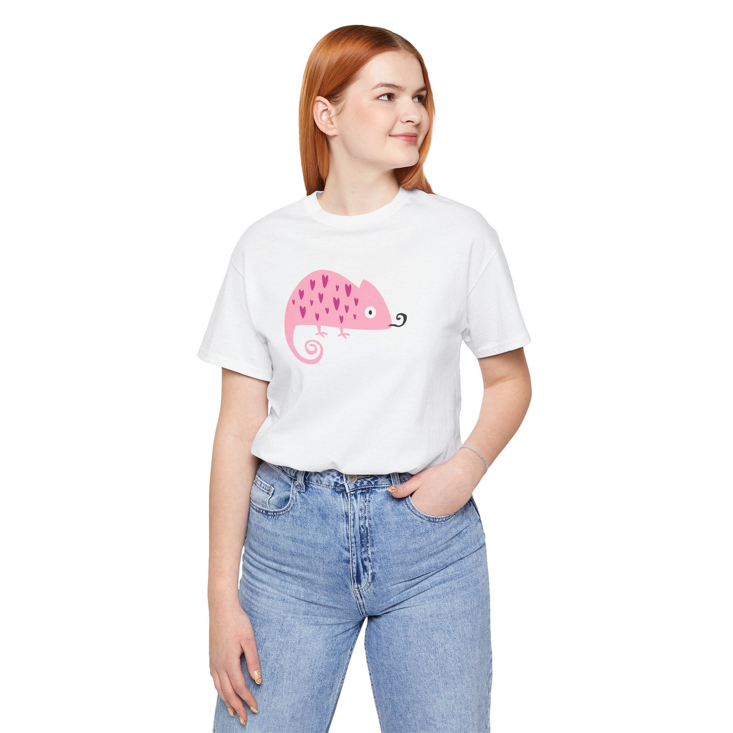 Pink Chameleon Love Heartfelt Charm Unisex Jersey Short Sleeve Tee