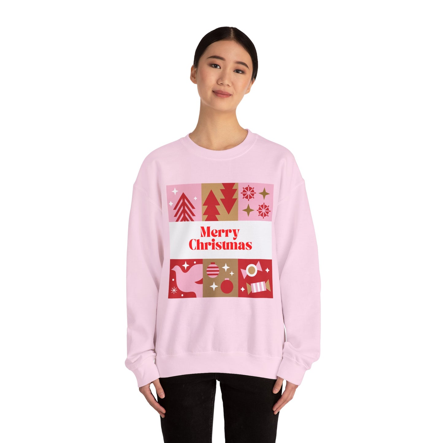 Unisex Heavy Blend Crewneck Sweatshirt Pink Christmas Montage 🎄💖✨