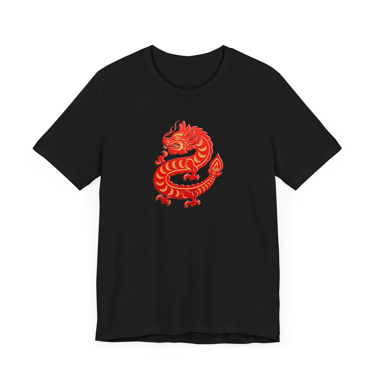 Unisex Jersey Short Sleeve Tee Dragon Magic Chinese New Year Red & Yellow