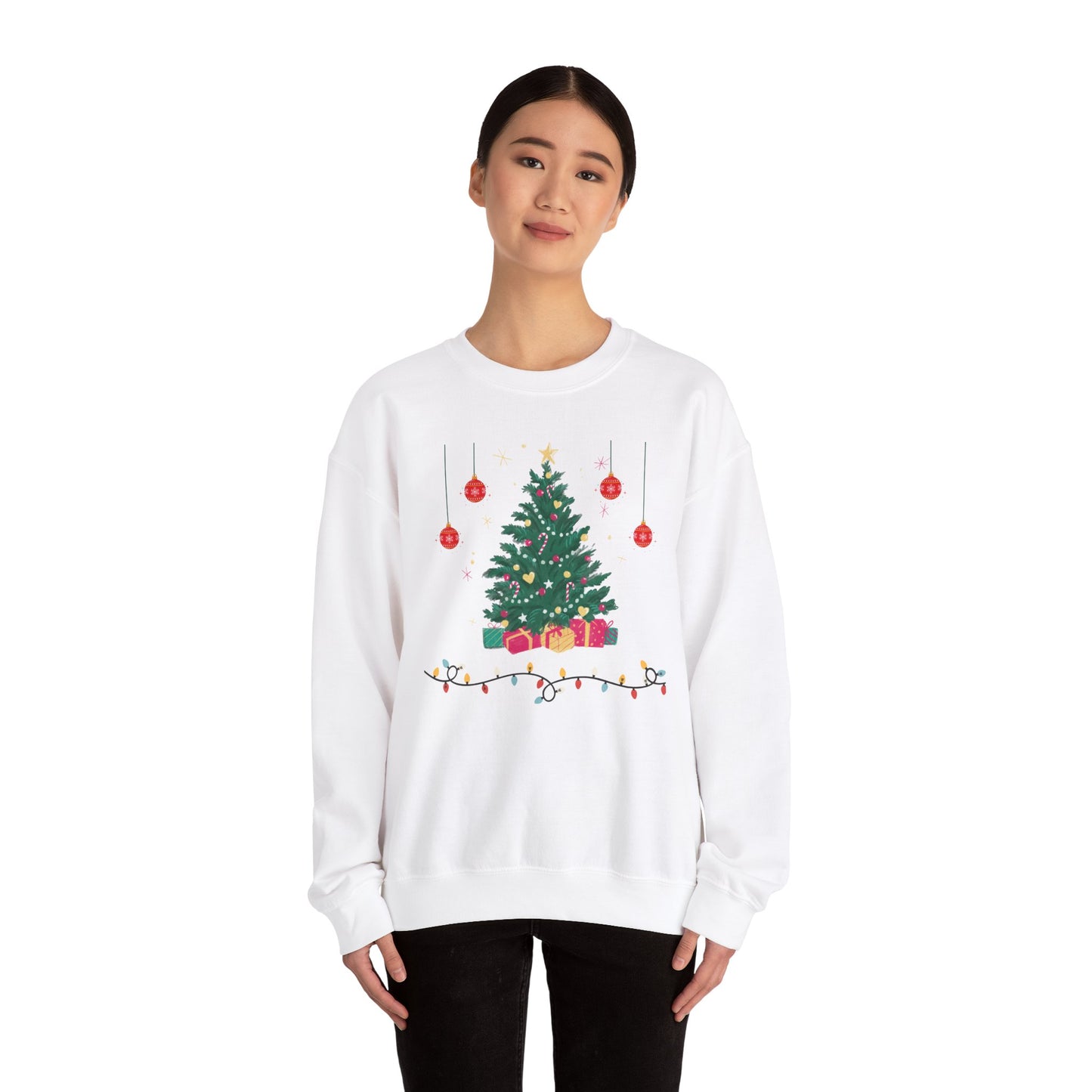 Unisex Heavy Blend Crewneck Sweatshirt Watercolor Christmas Tree 🎄✨🎁