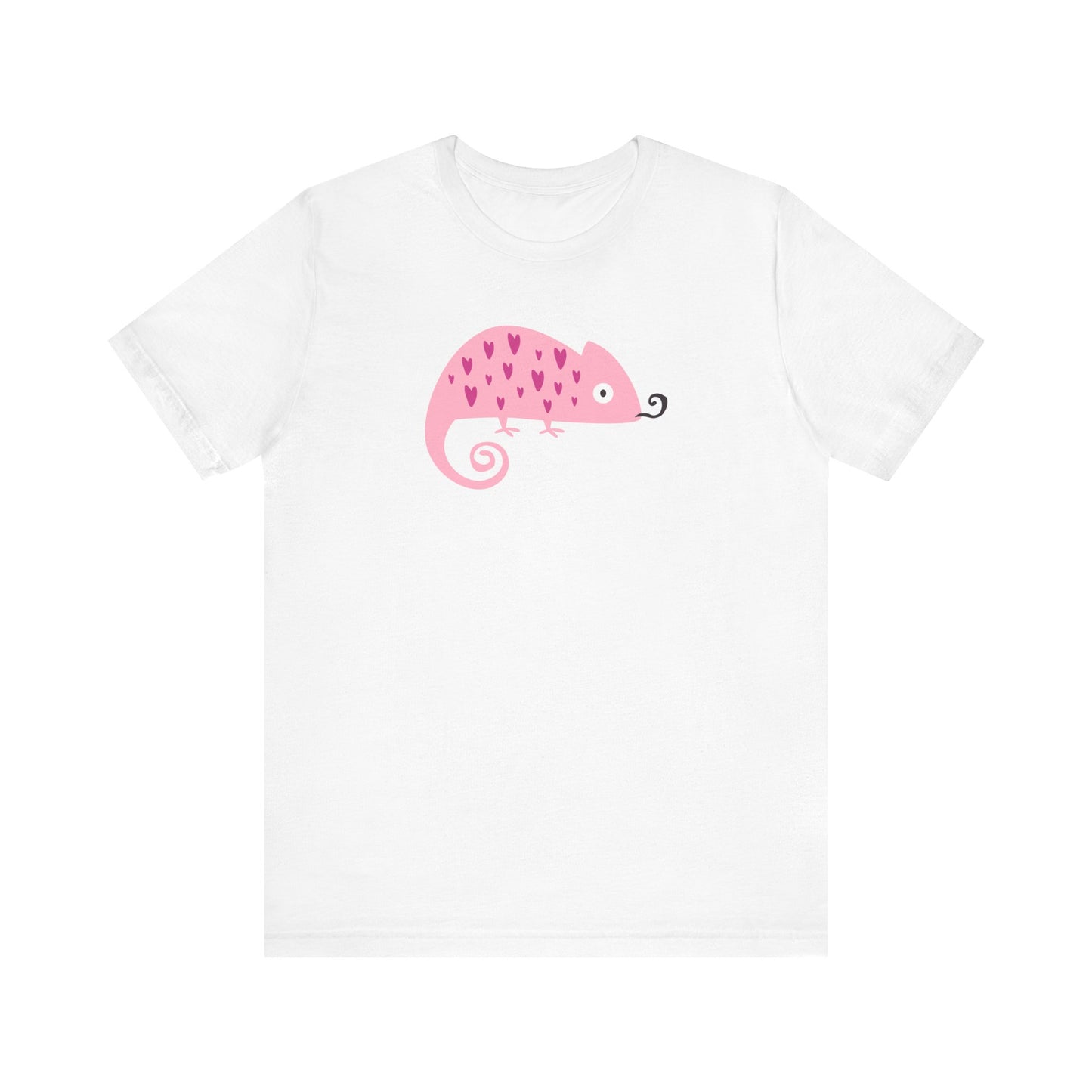 Unisex Jersey Short Sleeve Tee Pink Chameleon Love Heartfelt Charm