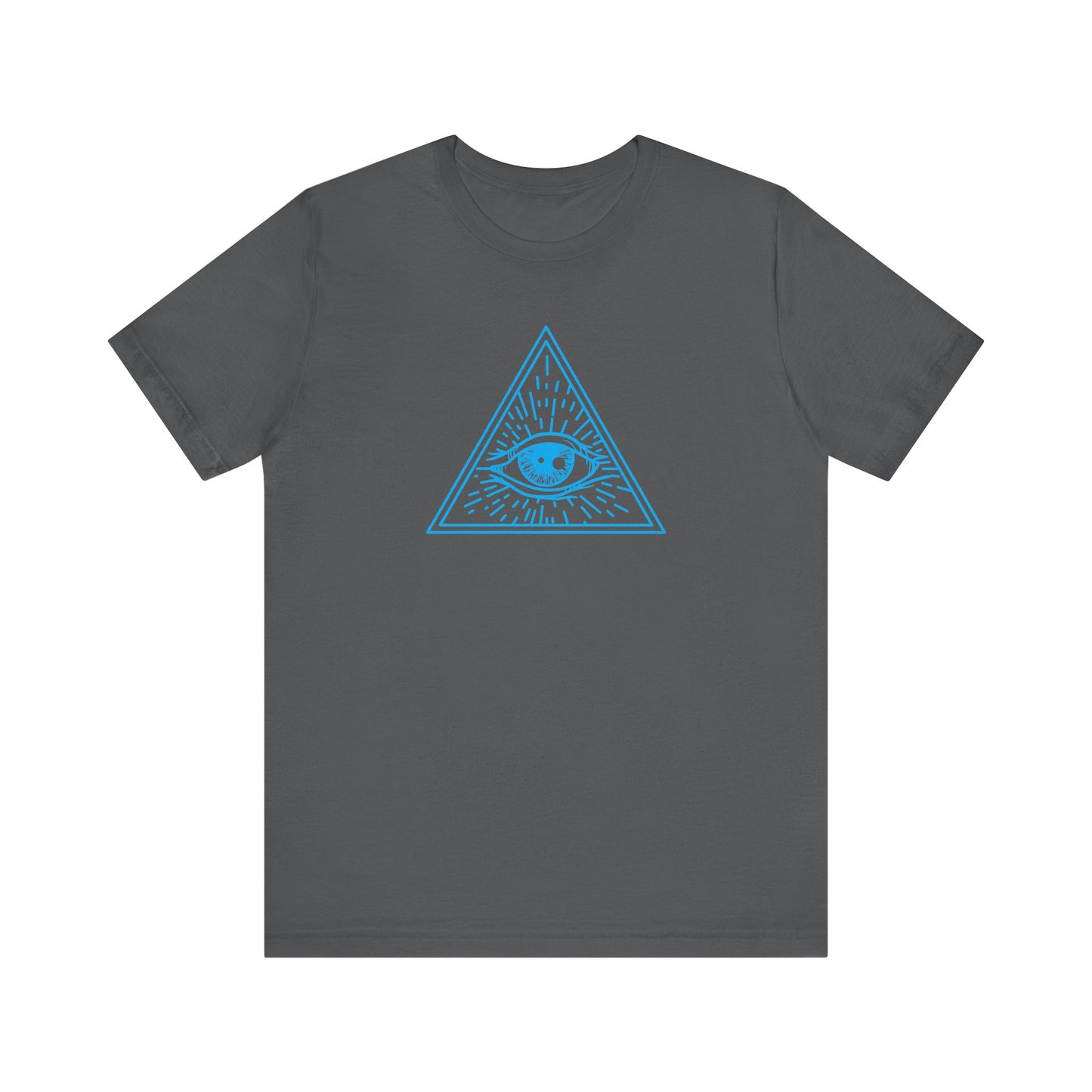 Unisex Jersey Short Sleeve Tee "Eye of Providence" All Seeing Eye Blue Print