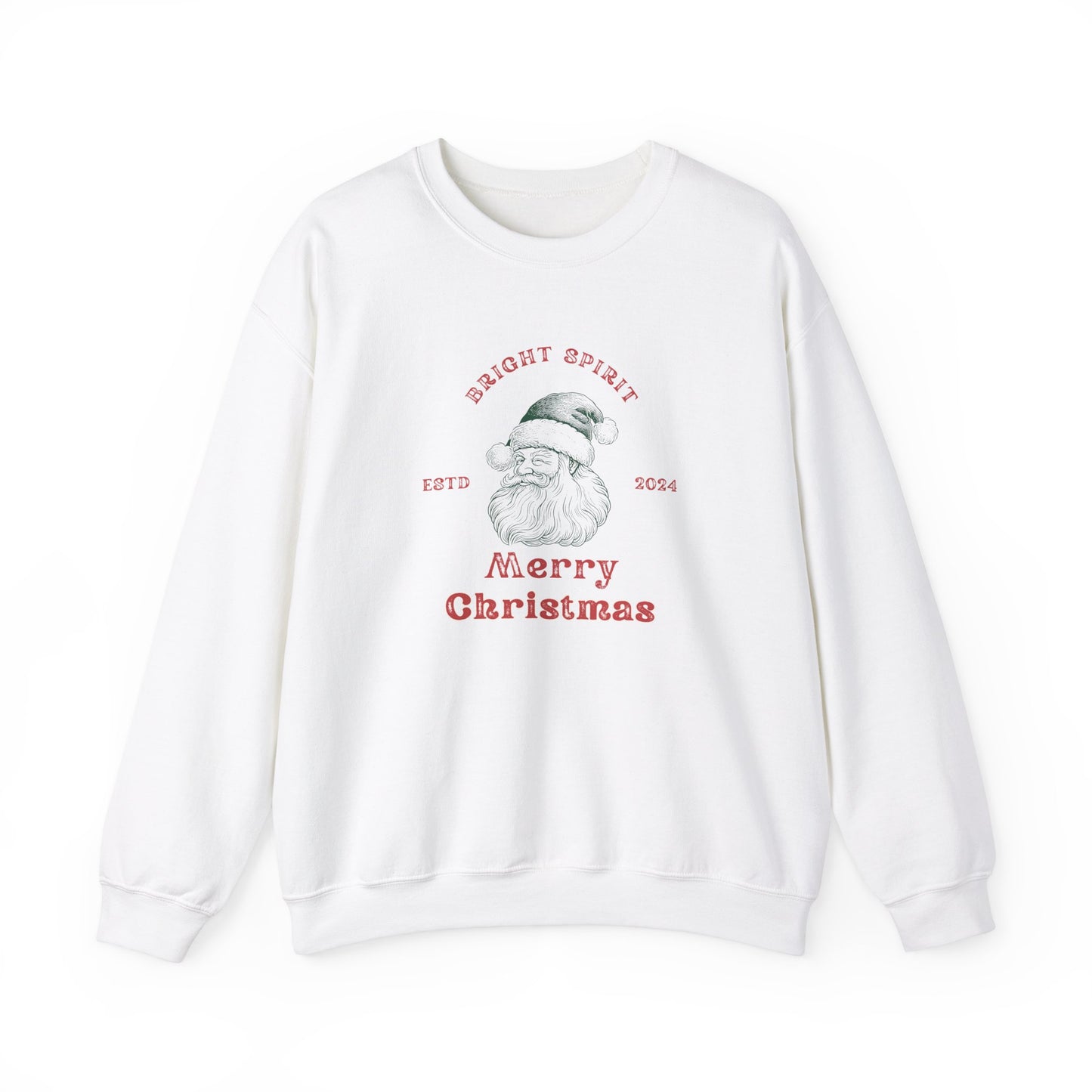 Unisex Heavy Blend Crewneck Sweatshirt Vintage Santa with Bright Spirit Merry Christmas 🎅✨