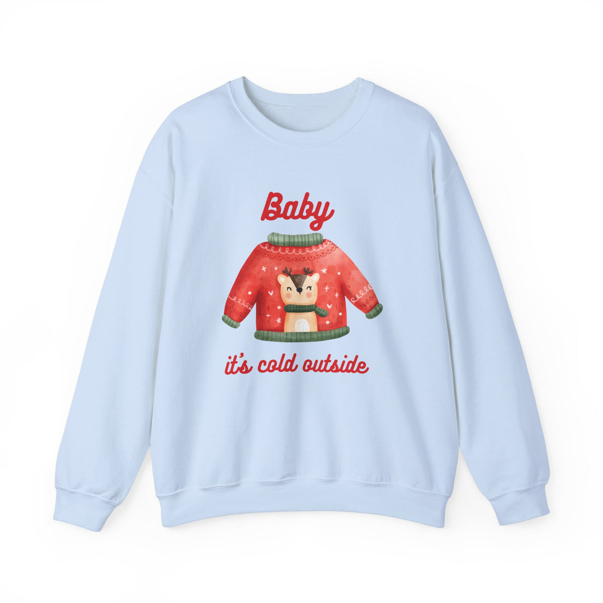 Unisex Heavy Blend Crewneck Sweatshirt Baby It's Cold Outside Reindeer 🎄❄️❤️
