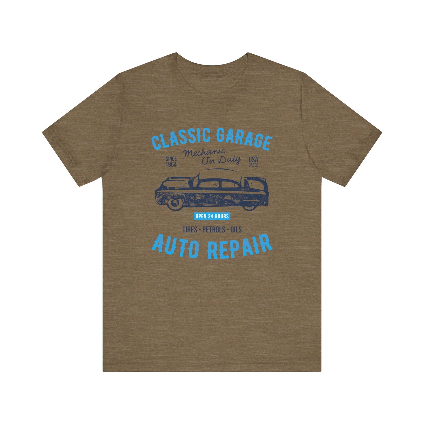 Unisex Jersey Short Sleeve Tee Classic Garage Auto Repair Blue Print