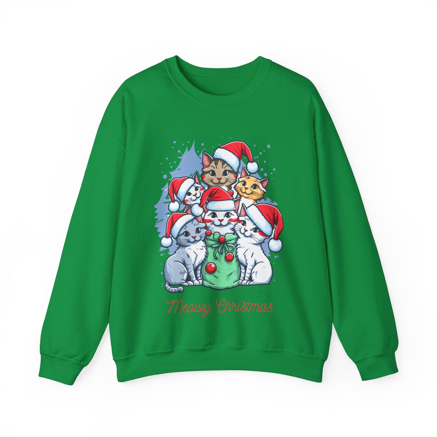 Unisex Heavy Blend Crewneck Sweatshirt Meowy Christmas 🎅🐾✨