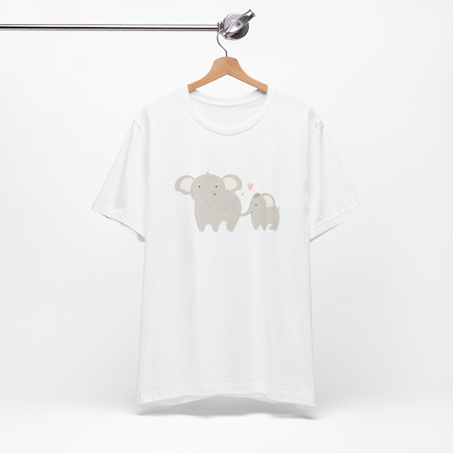 Mommy & Me Ele-fun Sweet Mom and Baby Elephant Unisex Jersey Short Sleeve Tee