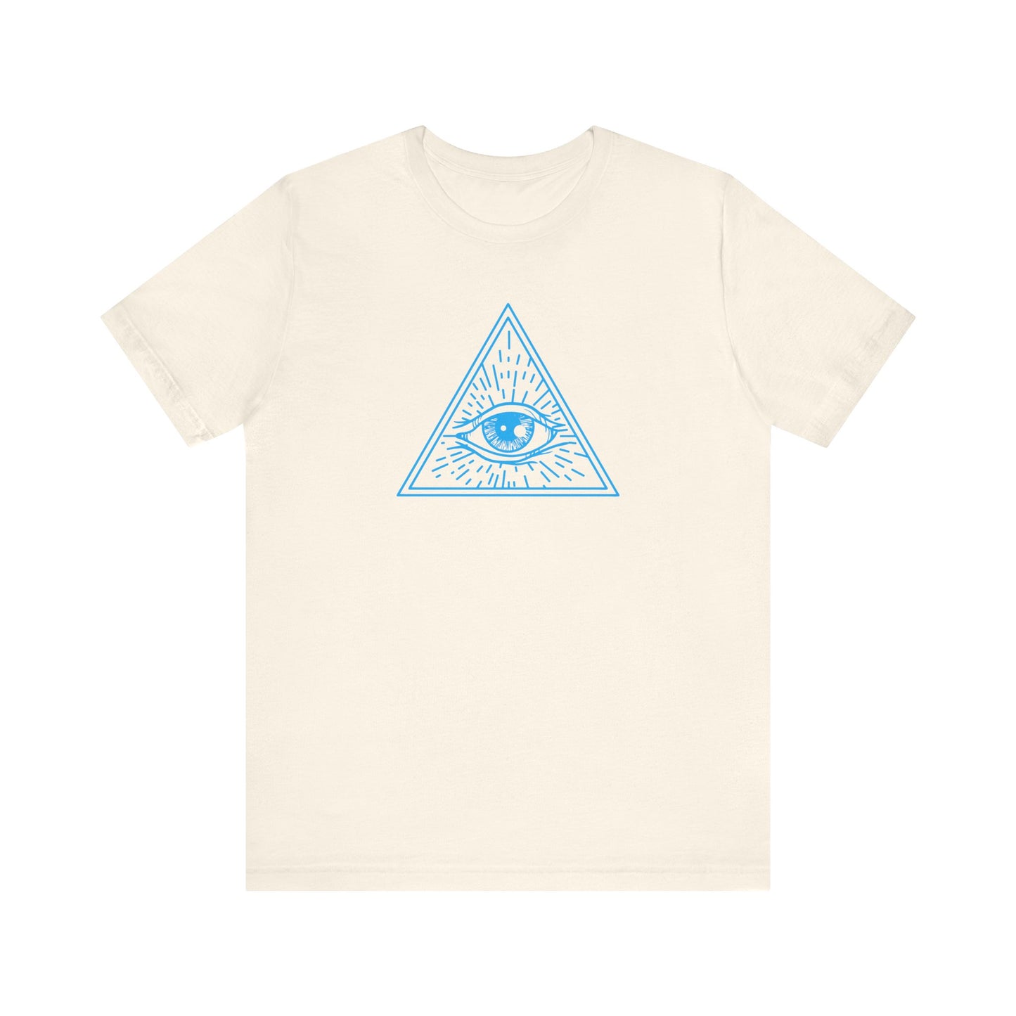 Unisex Jersey Short Sleeve Tee "Eye of Providence" All Seeing Eye Blue Print