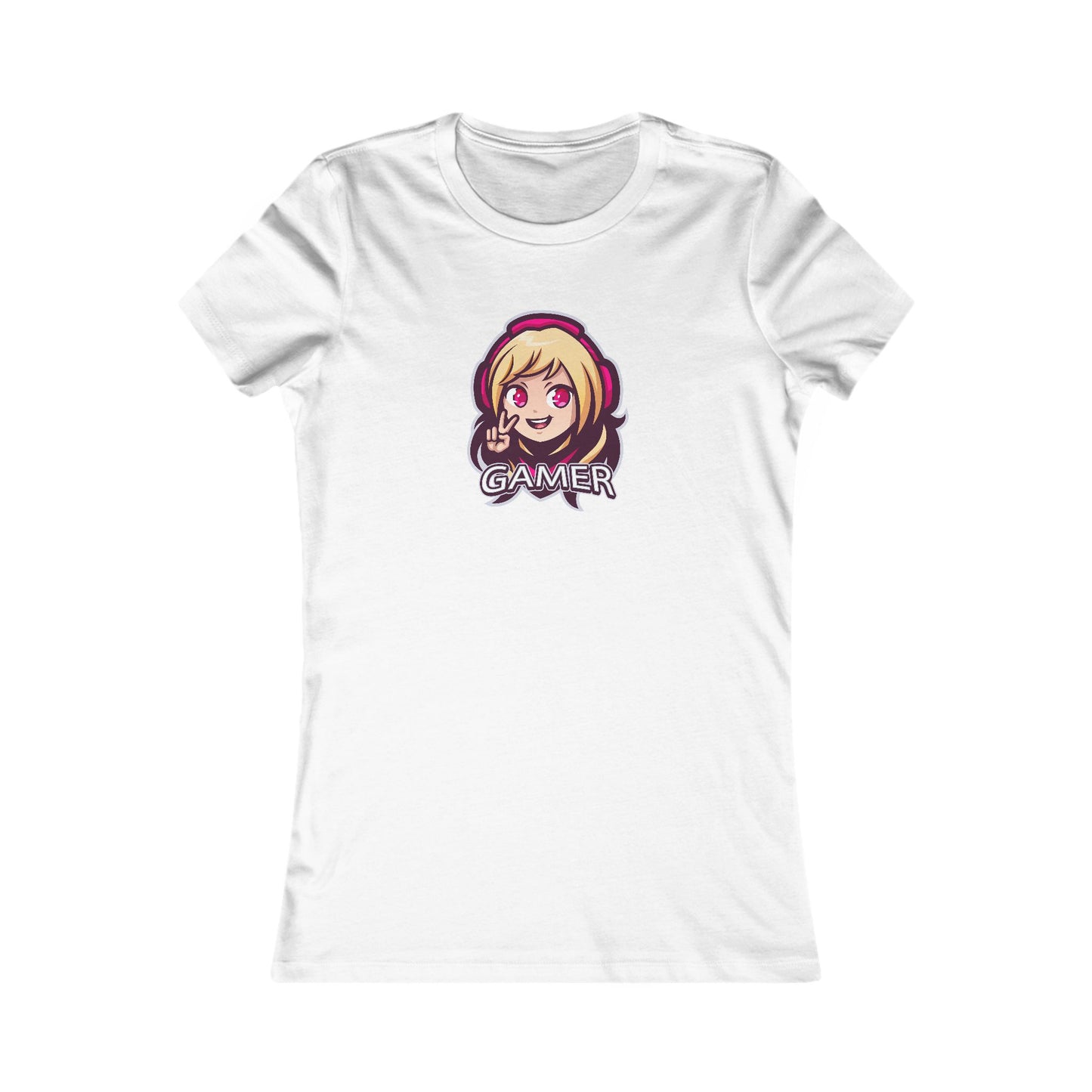 Women's Favorite Tee "Game On, Peace Out" Playful Gamer Girl