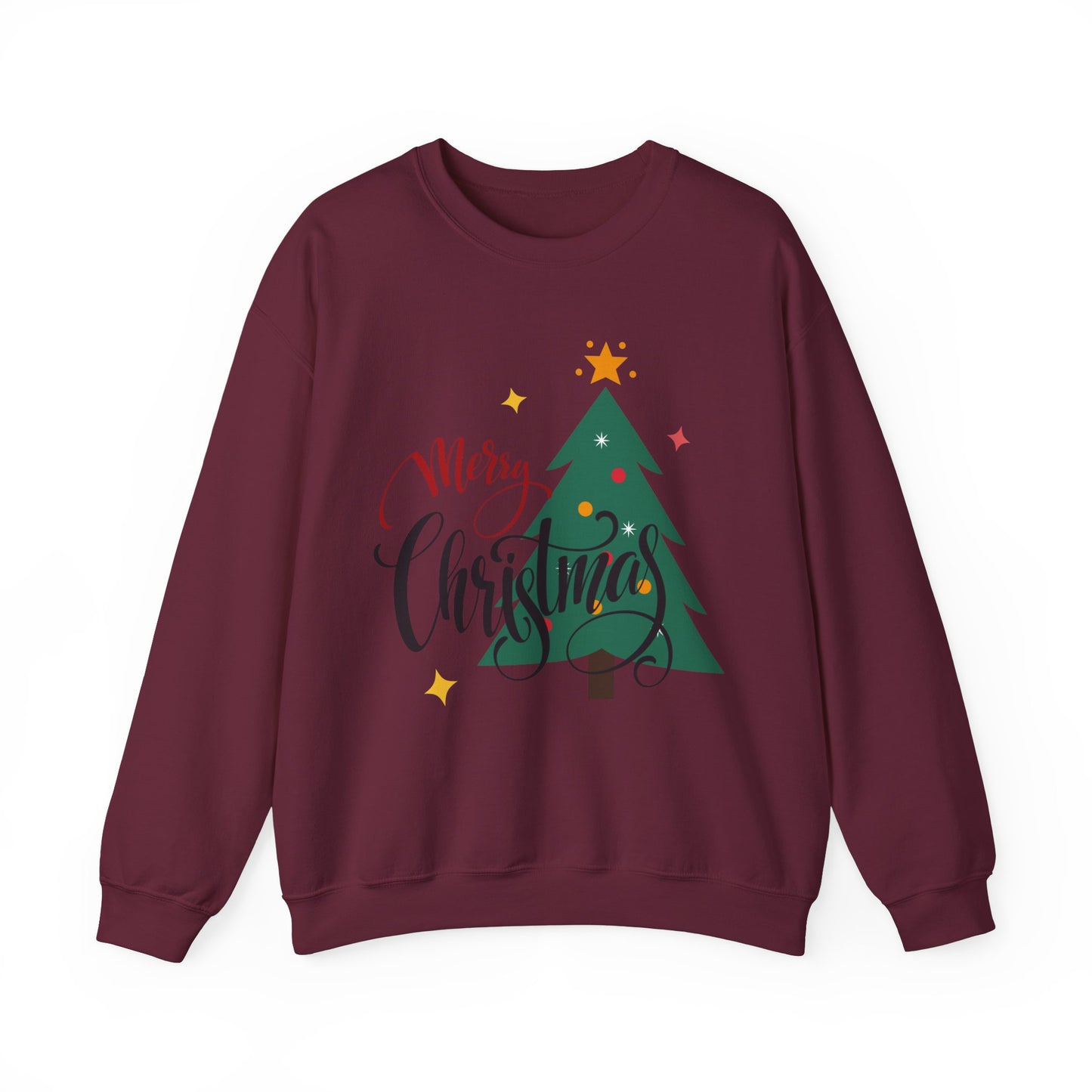 Unisex Heavy Blend Crewneck Sweatshirt Merry Christmas Tree Design 🎄✨