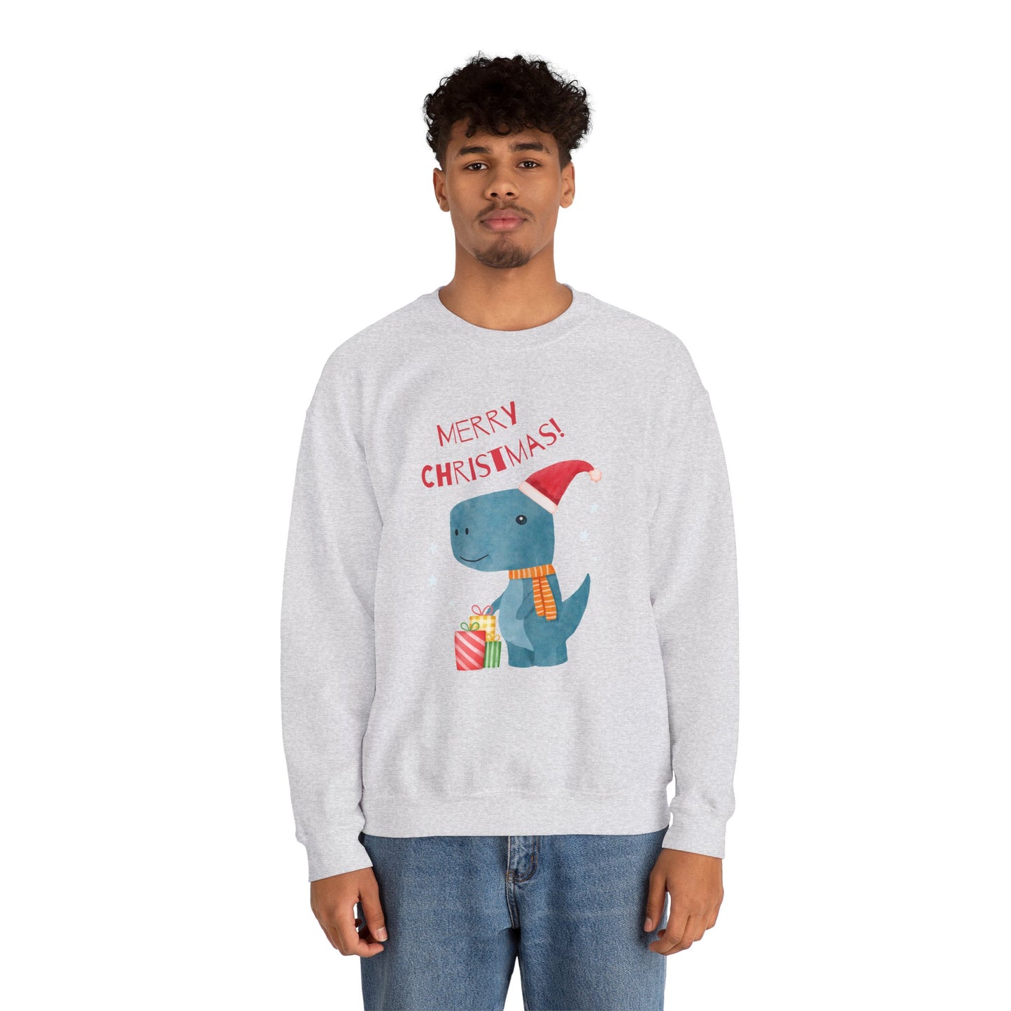 Merry Christmas Dino 🎄🦖🎁 Unisex Heavy Blend Crewneck Sweatshirt