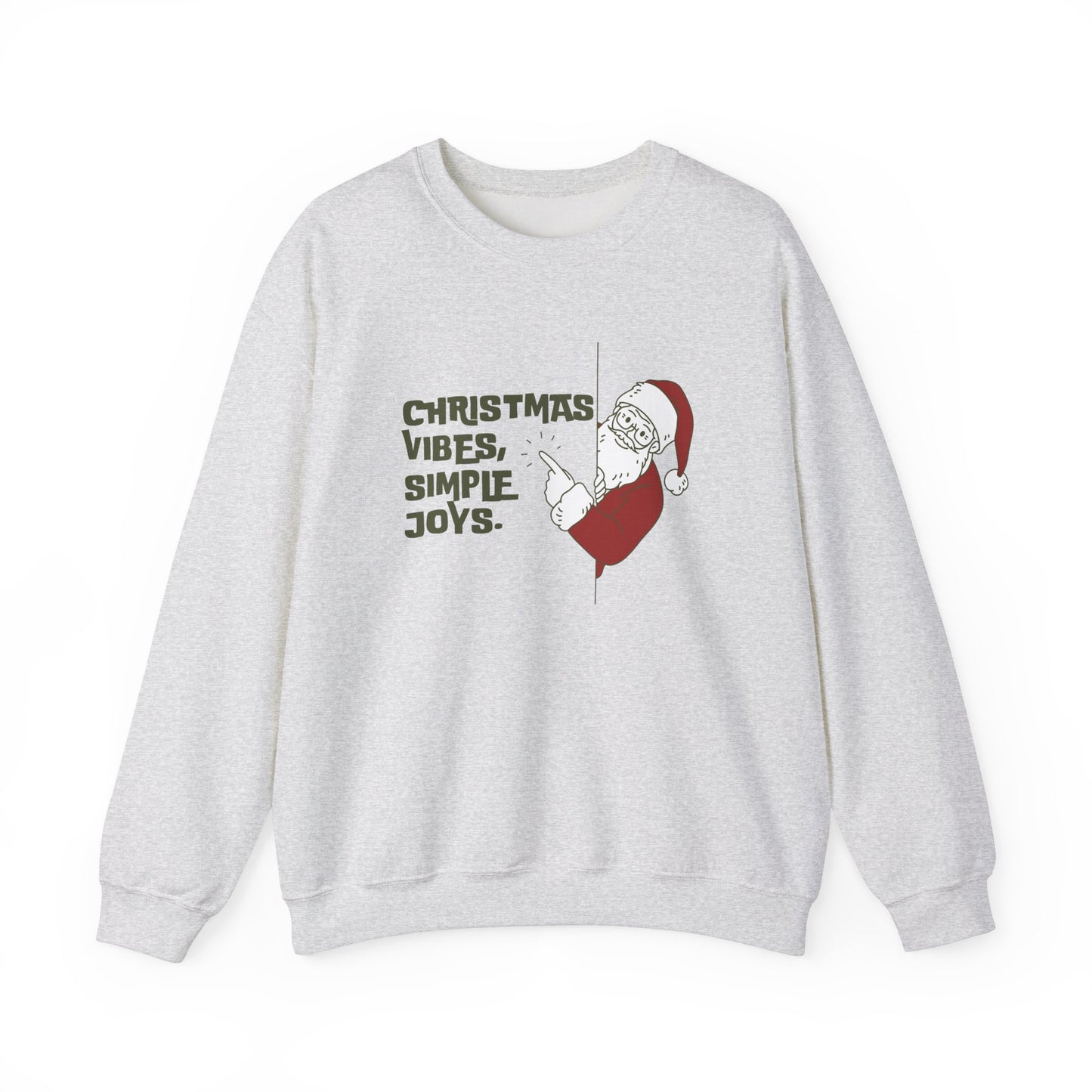 Unisex Heavy Blend Crewneck Sweatshirt Christmas Vibes Simple Joys with Santa 🎅✨