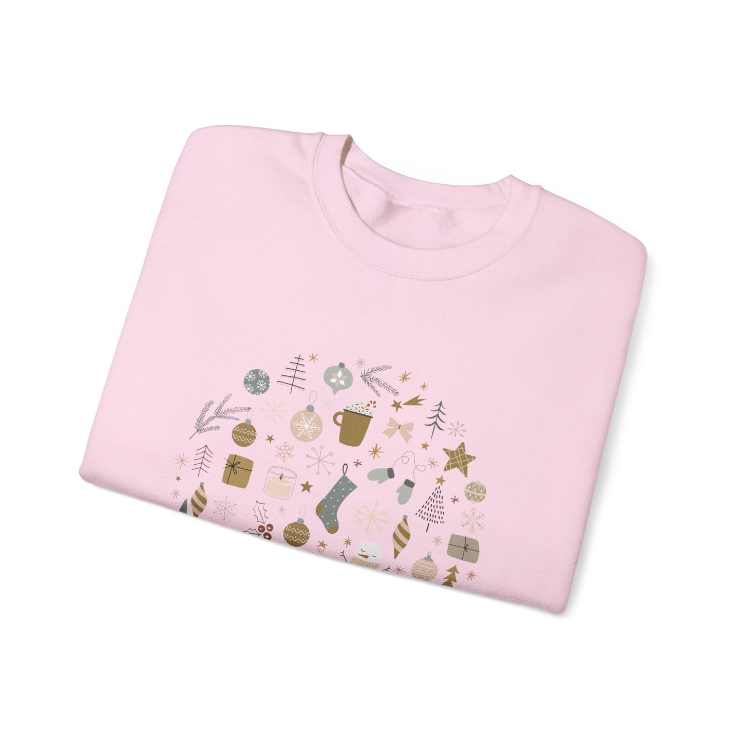 Unisex Heavy Blend Crewneck Sweatshirt Festive Holiday Round Collage 🎄☃️❄️