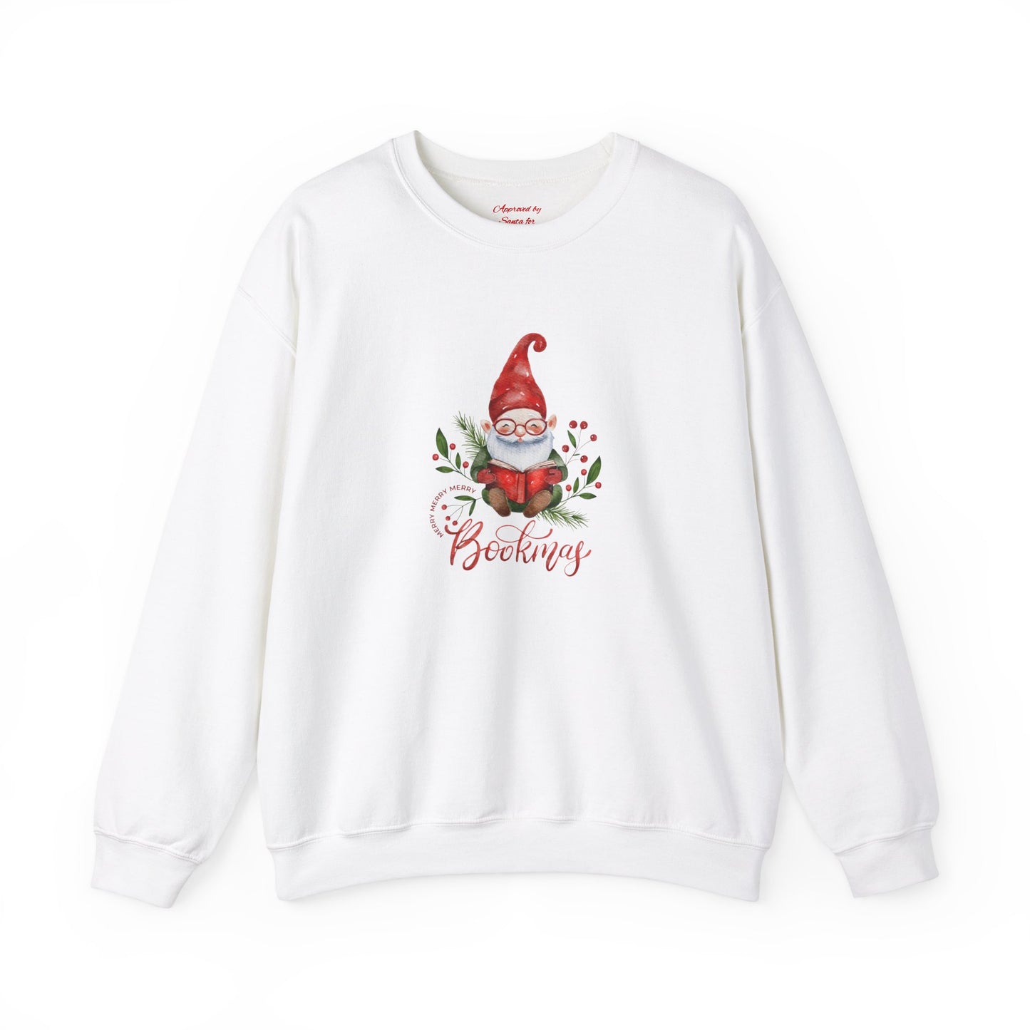 Unisex Heavy Blend Crewneck Sweatshirt Merry Bookmas with Santa's Helper 📚🎅✨