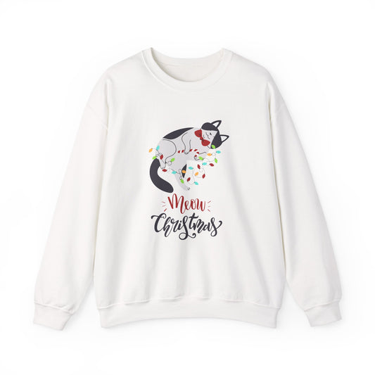 Meow Christmas 🎄🐱✨ Unisex Heavy Blend Crewneck Sweatshirt