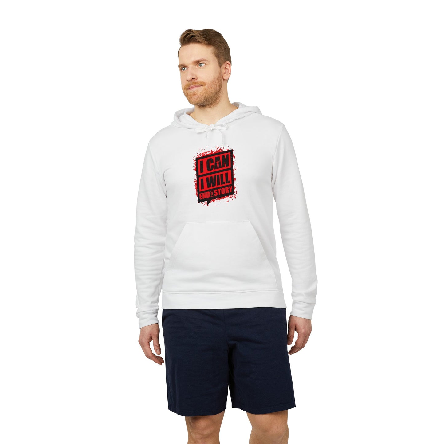 I Can I Will End Of Story Adidas Unisex Cozy Fleece Hoodie