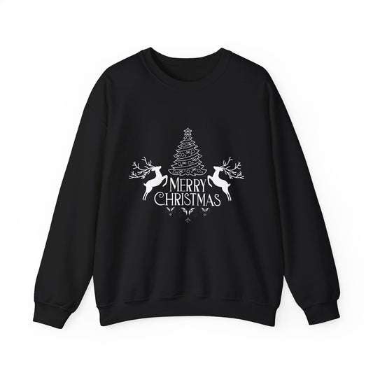 Merry Christmas Tree 🎄🦌✨ Unisex Heavy Blend Crewneck Sweatshirt
