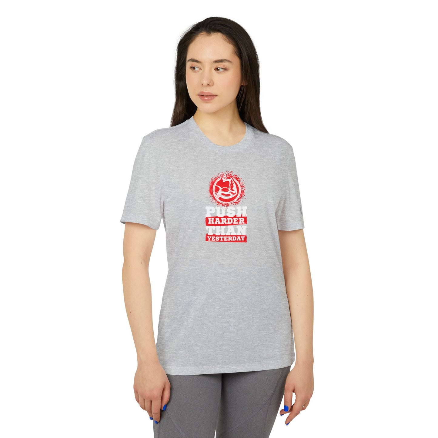 Push Harder Than Yesterday Adidas Unisex Sport T-Shirt
