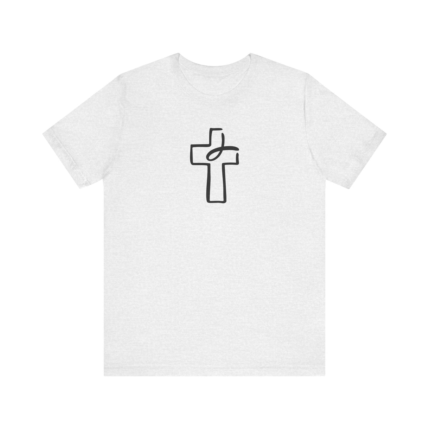 Crucifix Ichthys "Jesus Fish" Black Print Unisex Jersey Short Sleeve Tee