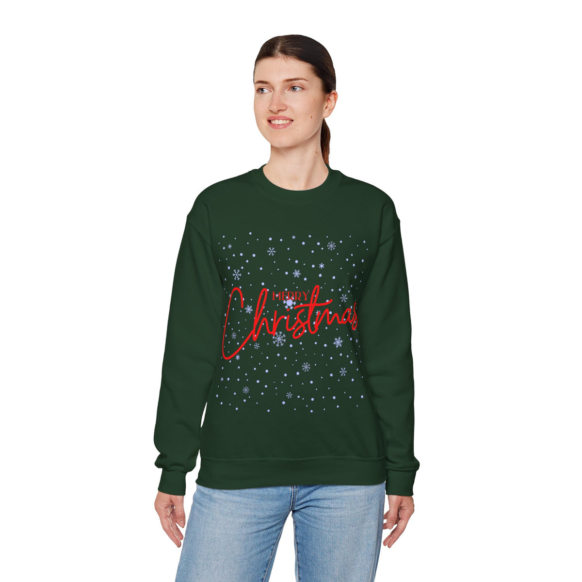 Merry Christmas Snowflakes ❄️🎄✨ Unisex Heavy Blend Crewneck Sweatshirt