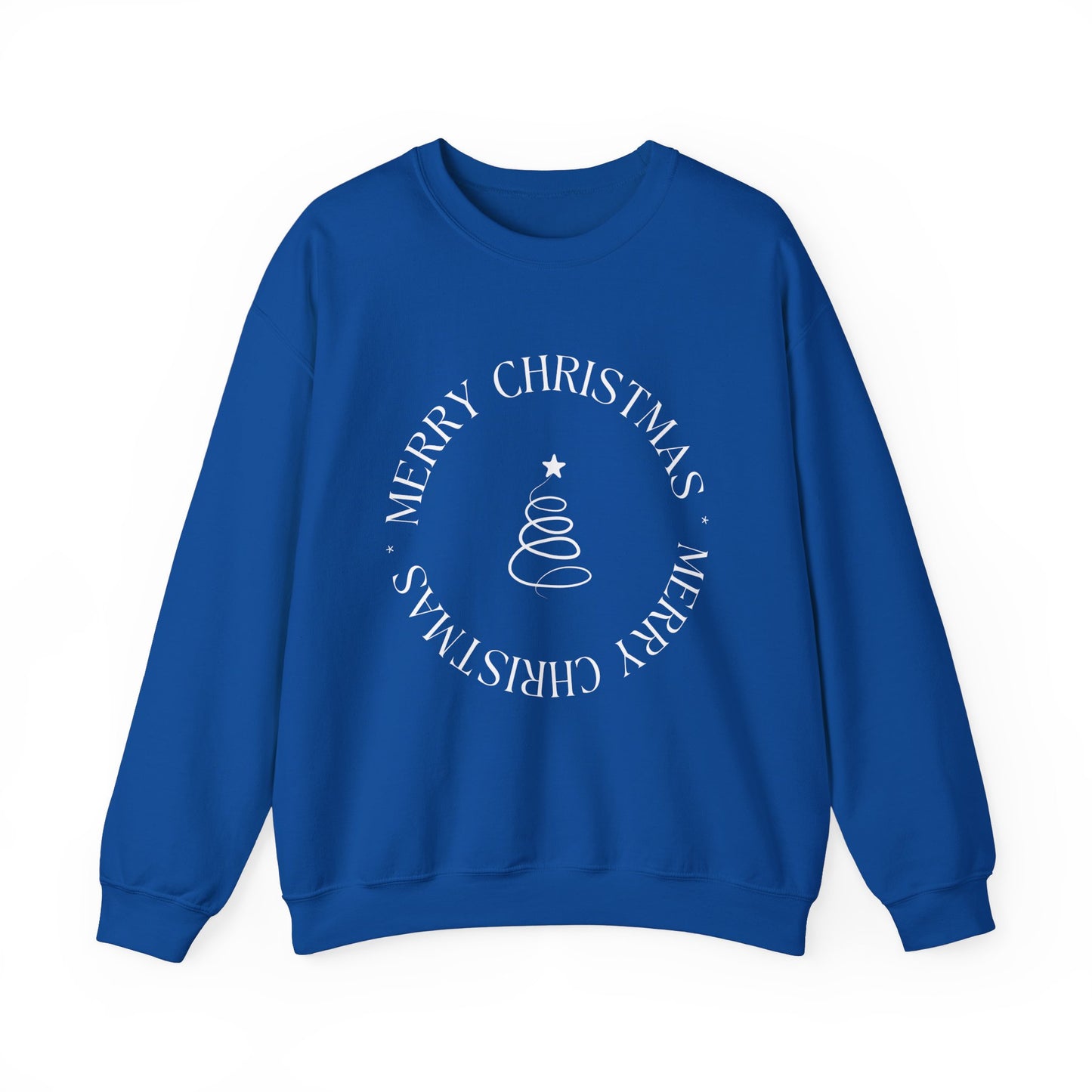 Unisex Heavy Blend Crewneck Sweatshirt Elegant Merry Christmas Tree 🎄✨
