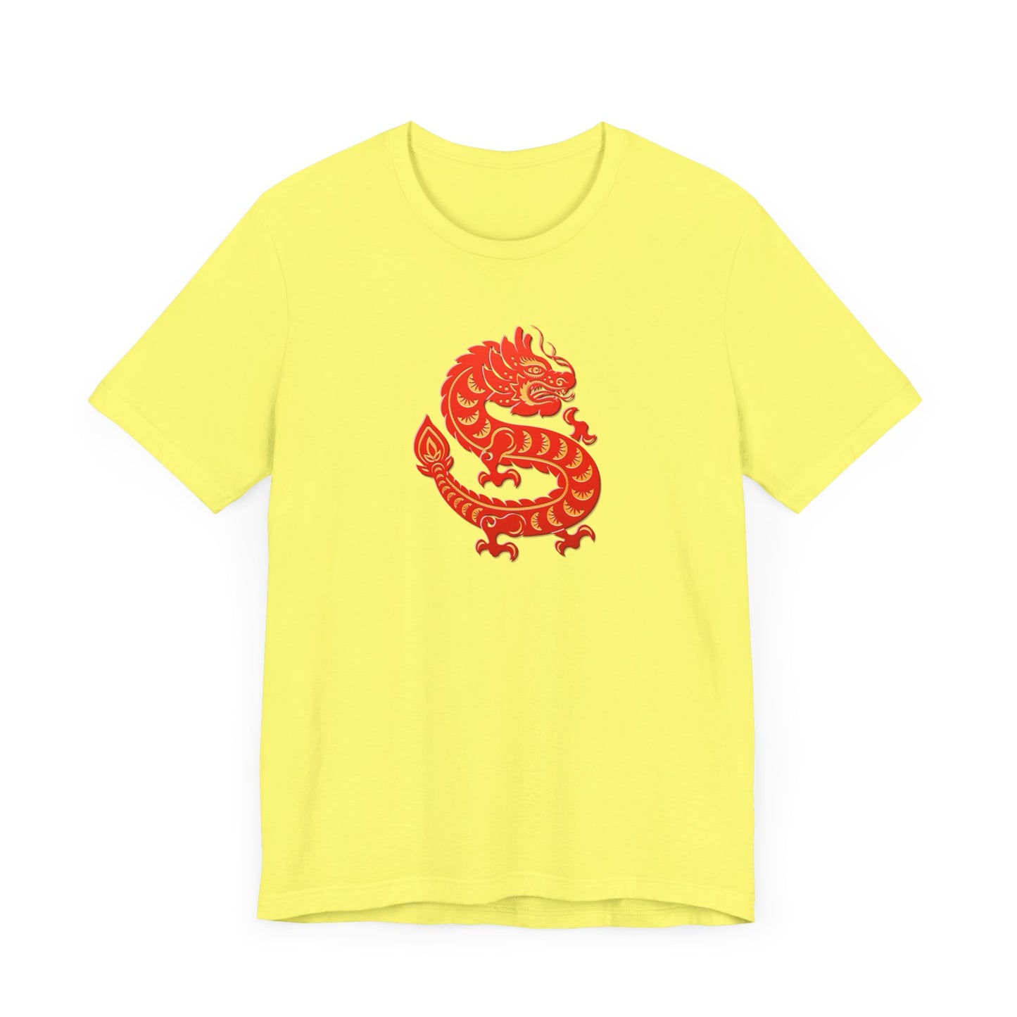 Unisex Jersey Short Sleeve Tee Dragon Magic Chinese New Year Red & Yellow