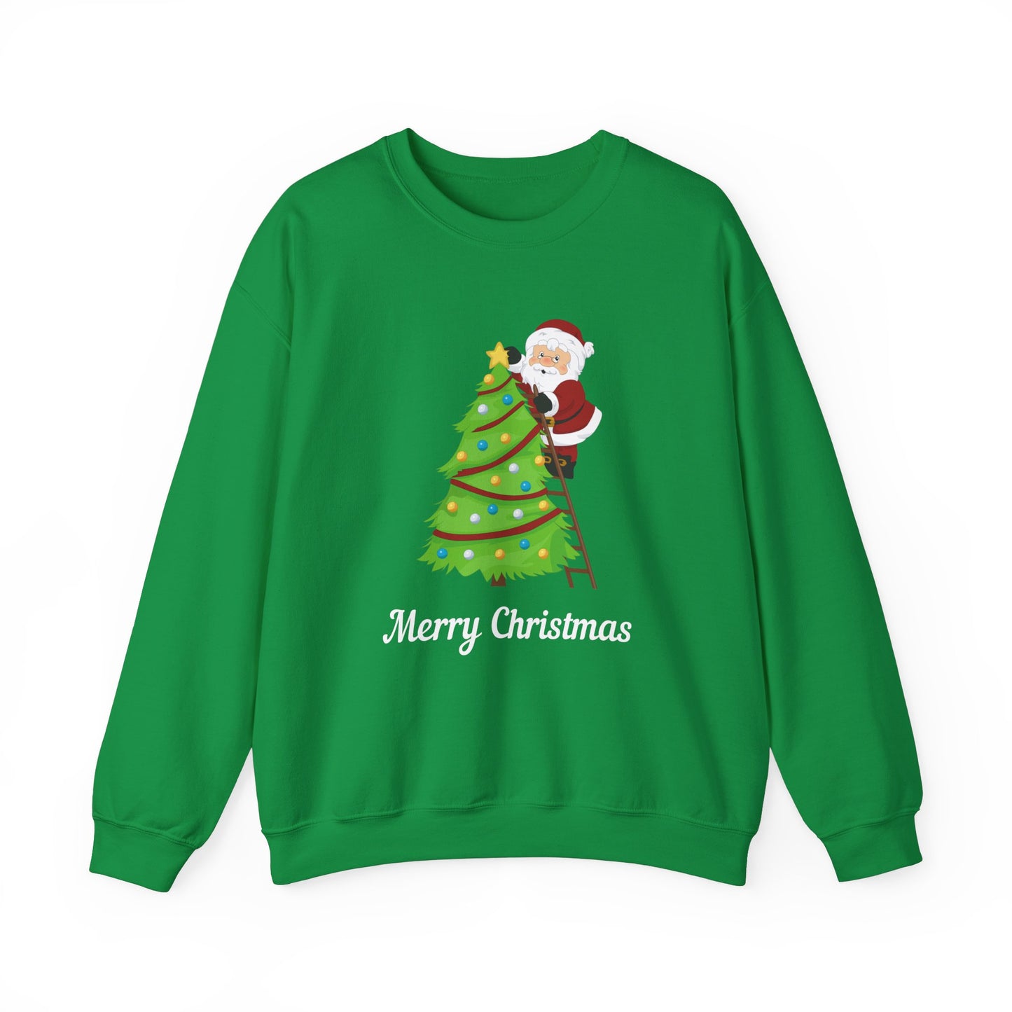 Unisex Heavy Blend Crewneck Sweatshirt Santa Climbing Ladder Merry Christmas 🎅🎄✨