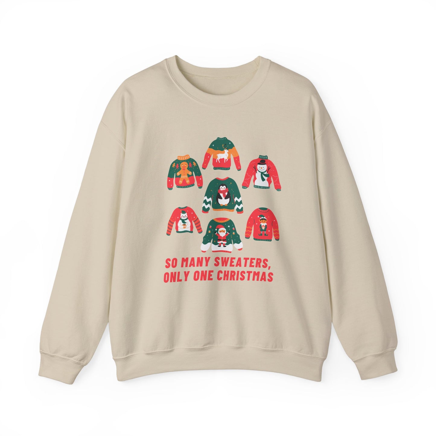 Unisex Heavy Blend Crewneck Sweatshirt So Many Sweaters, Only One Christmas 🎄🎉✨