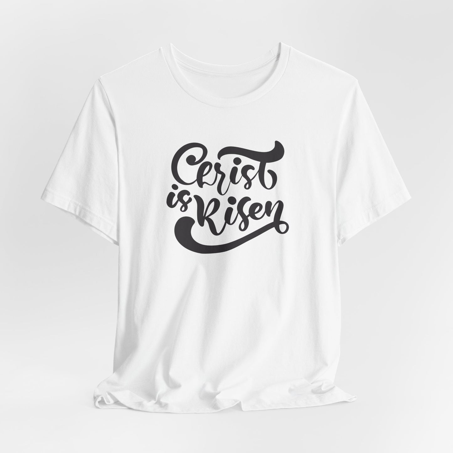 Christ is Risen Black Print Unisex Jersey Short Sleeve Tee