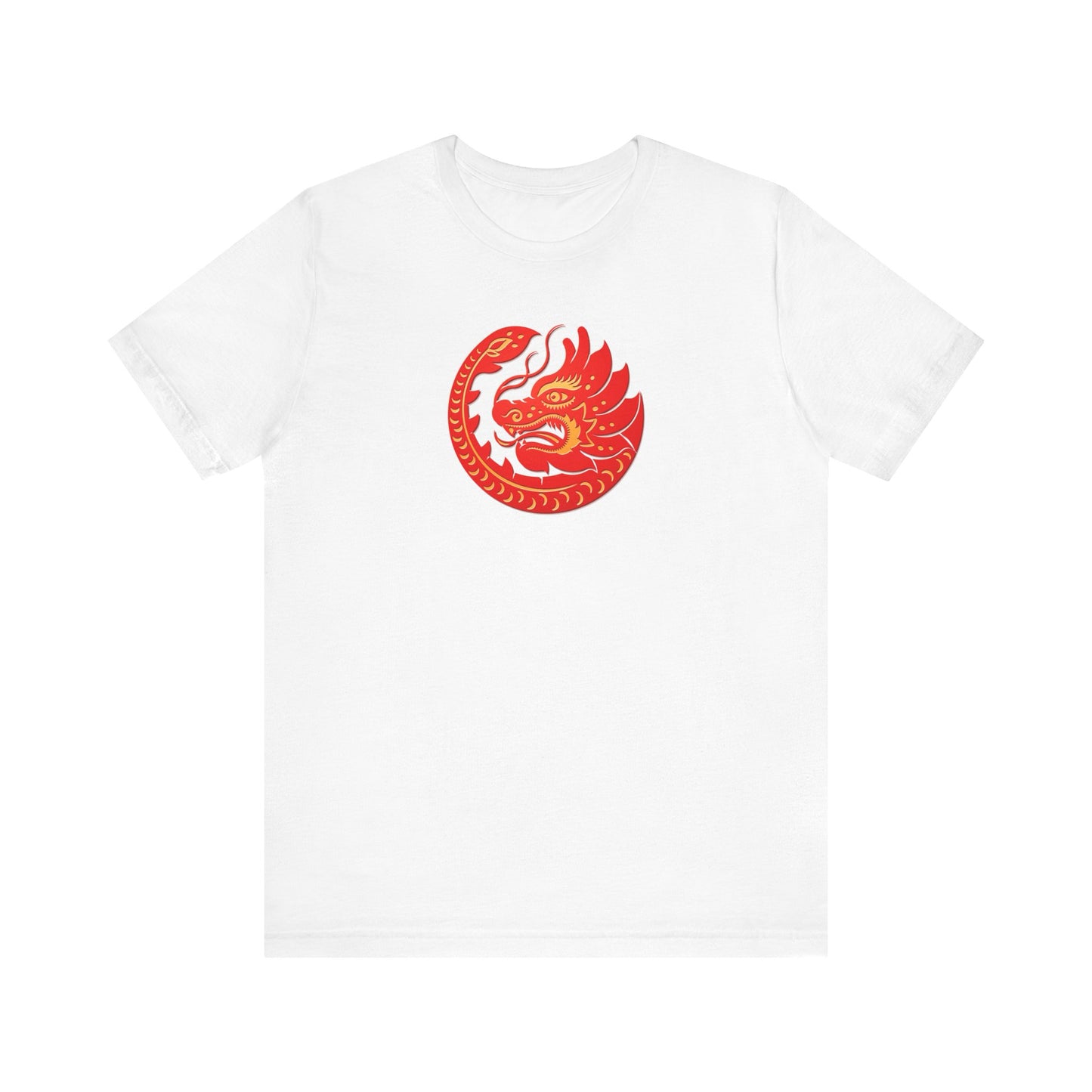 Unisex Jersey Short Sleeve Tee Dragon Magic Chinese New Year Red & Yellow