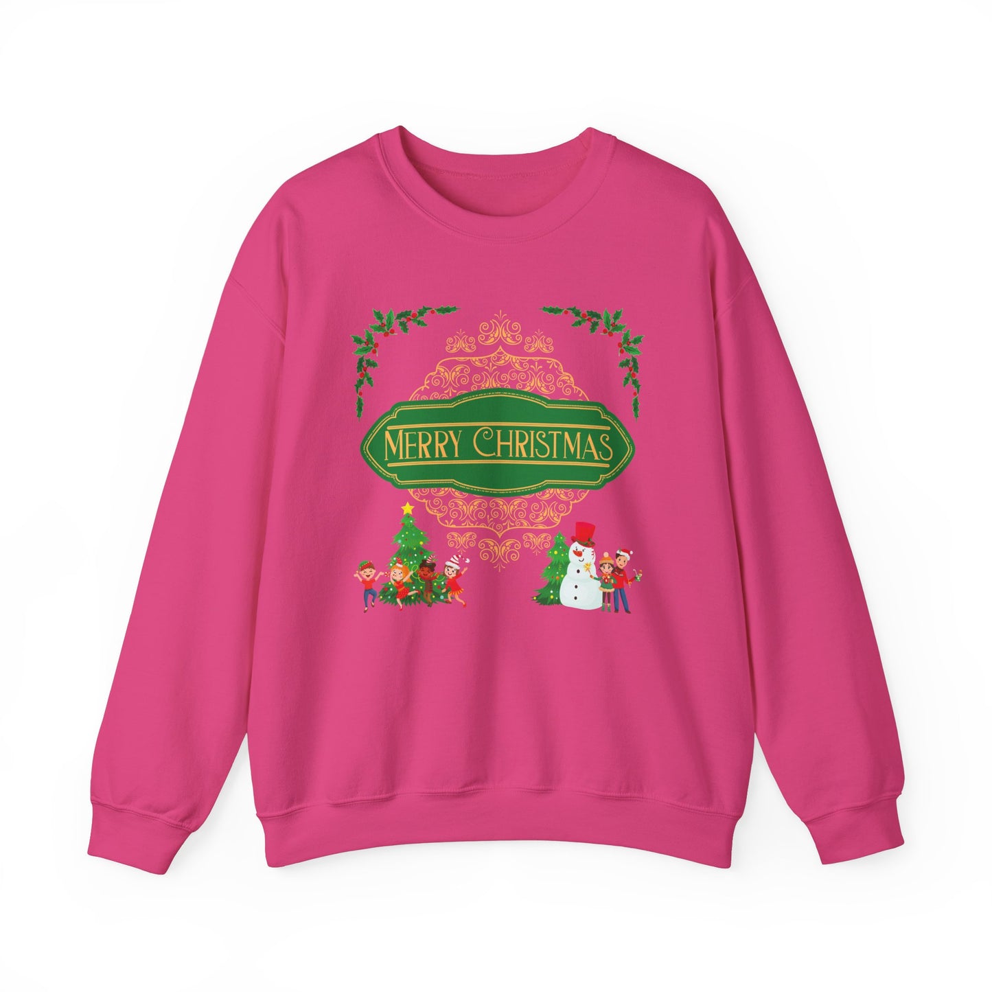 Unisex Heavy Blend Crewneck Sweatshirt Elegant Merry Christmas 🎄☃️✨