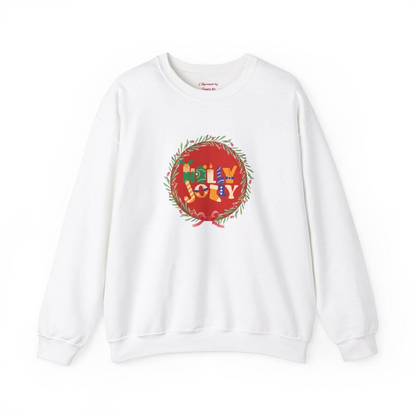 Unisex Heavy Blend Crewneck Sweatshirt Holly Jolly Christmas Wreath 🎄✨🎀