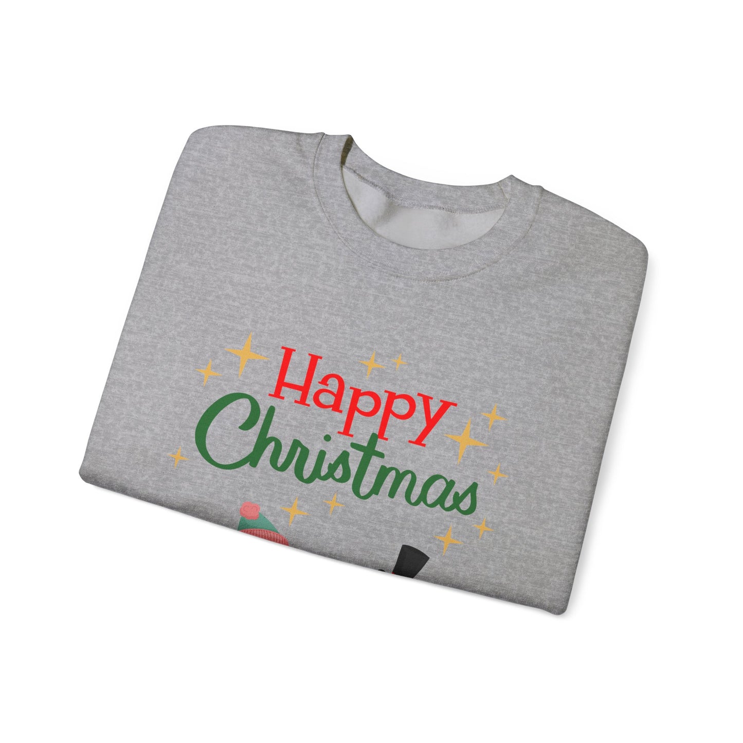 Unisex Heavy Blend Crewneck Sweatshirt Happy Christmas with Penguins 🎄🐧✨