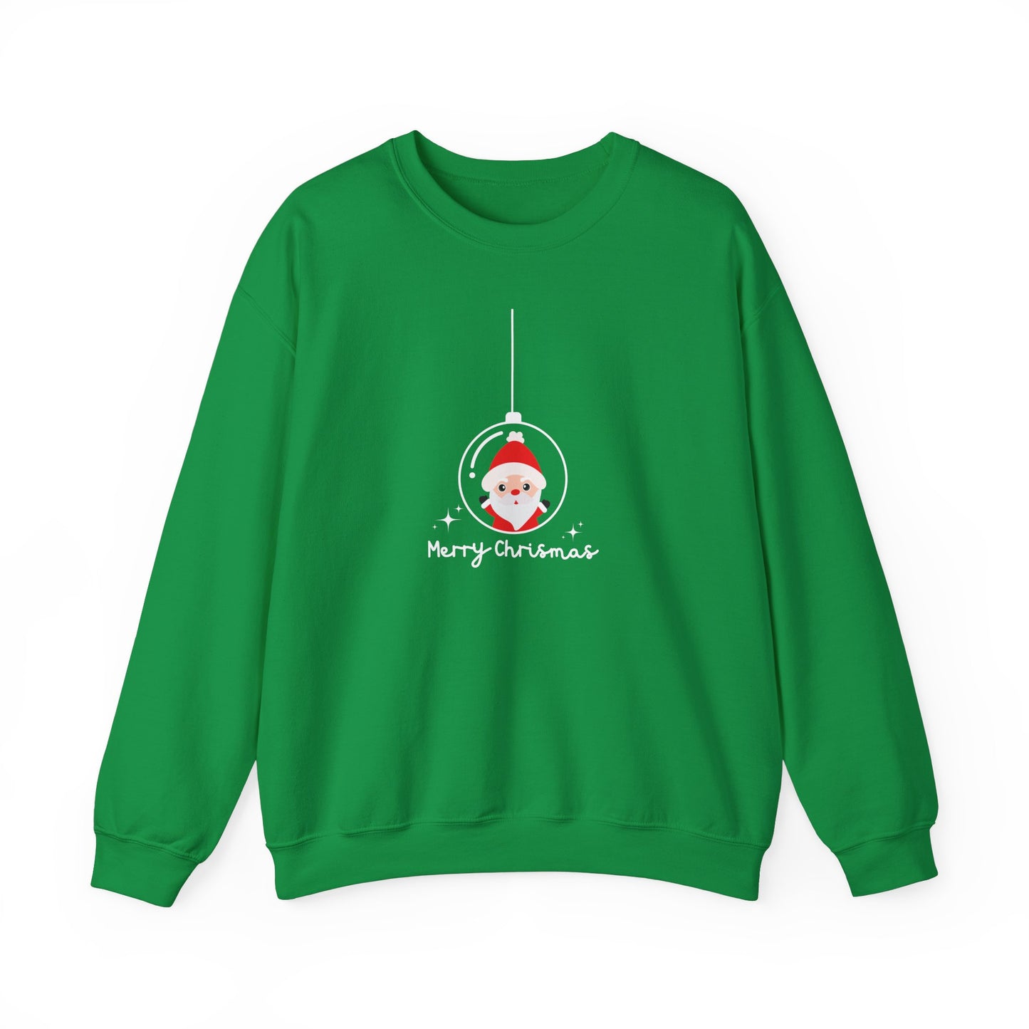 Unisex Heavy Blend Crewneck Sweatshirt Santa in Glass Ornament with Merry Christmas 🎄✨